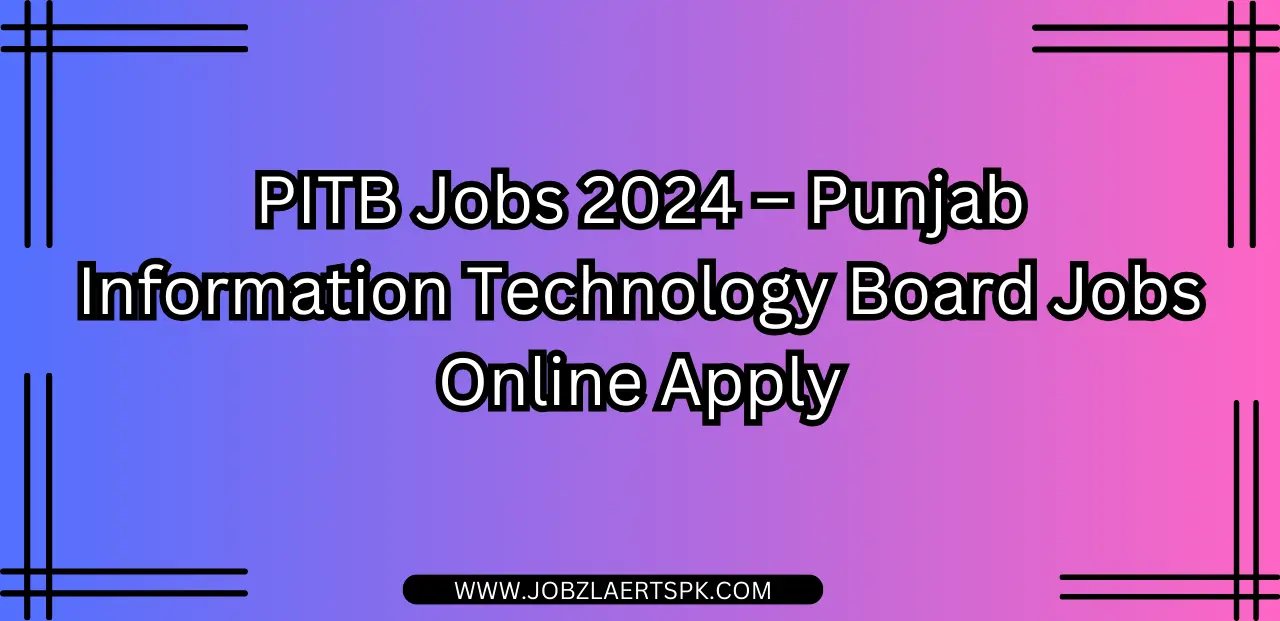 PITB Jobs 2024 – Punjab Information Technology Board Jobs Online Apply